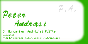 peter andrasi business card